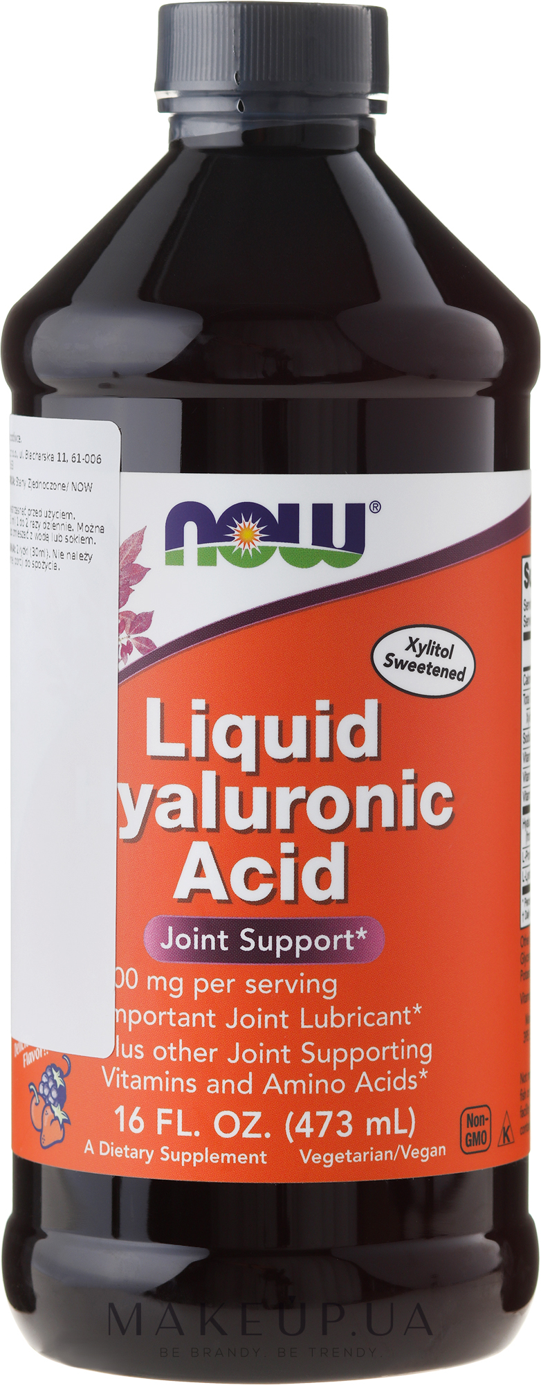 Гіалуронова кислота, рідка - Now Foods Liquid Hyaluronic Acid — фото 473ml
