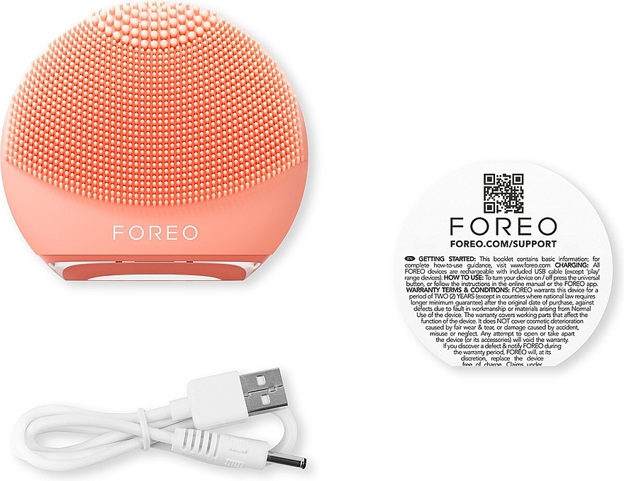 Щітка для очищення та масажу обличчя у подорожі - Foreo Luna 4 Go Facial Cleansing & Massaging Device Peach Perfect — фото N3