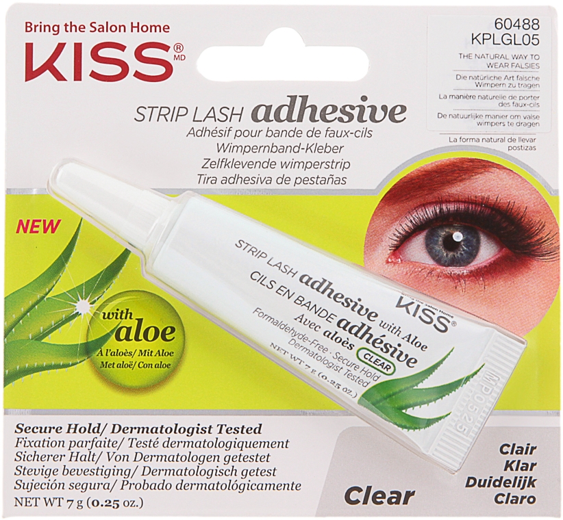 Клей для накладных ресниц с алоэ - Kiss I-Envy Strip Eyelash Adhesive Clear