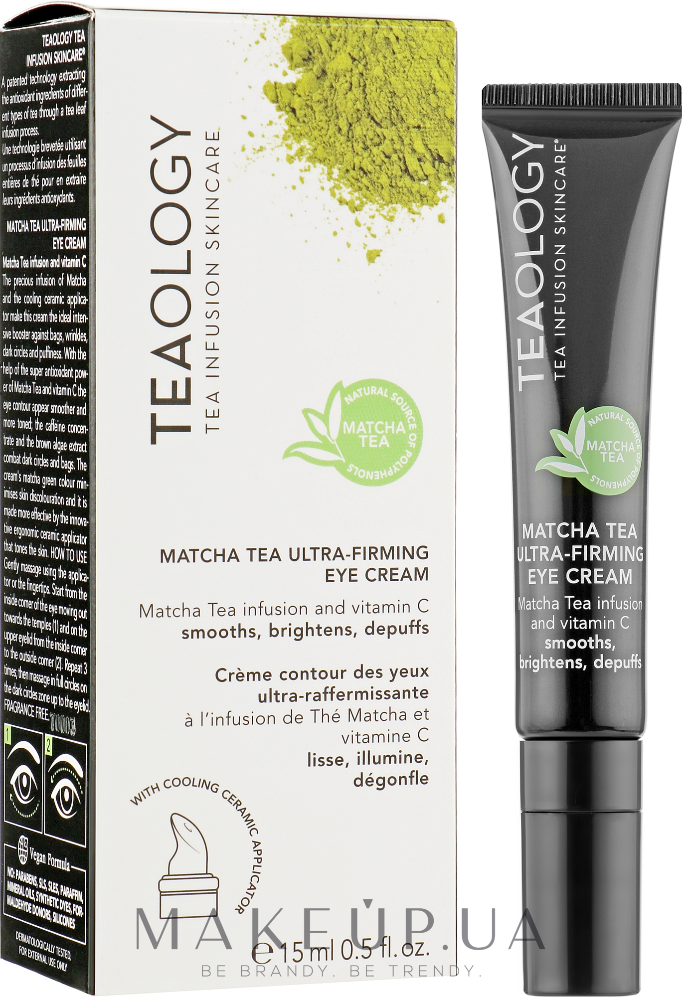 Зміцнювальний крем для зони навколо очей з екстрактом матчі - Teaology Matcha Tea Ultra-Firming Eye Cream — фото 15ml