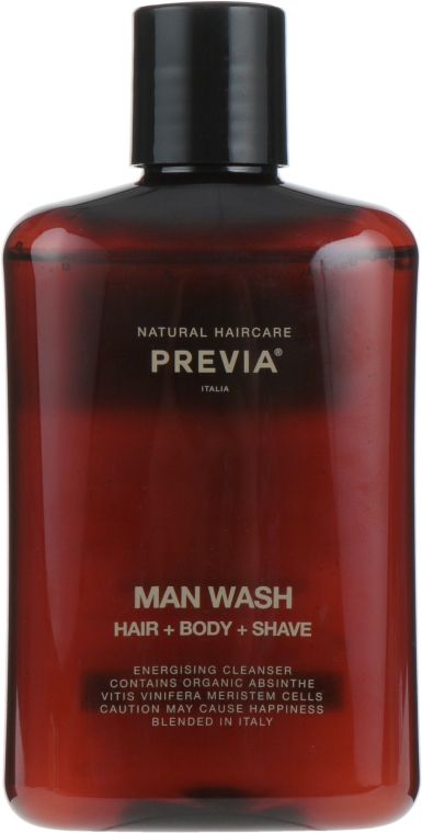 Ванна для волос и тела - Previa Man Wash Hair Body Shave — фото N1