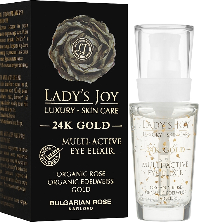 Эликсир для контура глаз - Bulgarian Rose Lady’s Joy Luxury 24К Gold Multi-Active Eye Elixir — фото N2