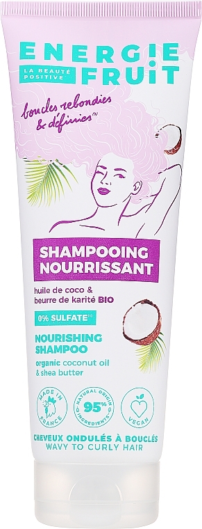 Шампунь для в'юнкого волосся "Масло кокоса та ши" - Energie Fruit Coconut Oil & Shea Butter Nourishing Shampoo — фото N1