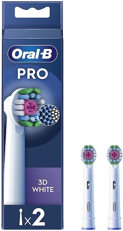 Сменные насадки для электрической зубной щетки, 2 шт. - Oral-B Pro 3D White — фото N1