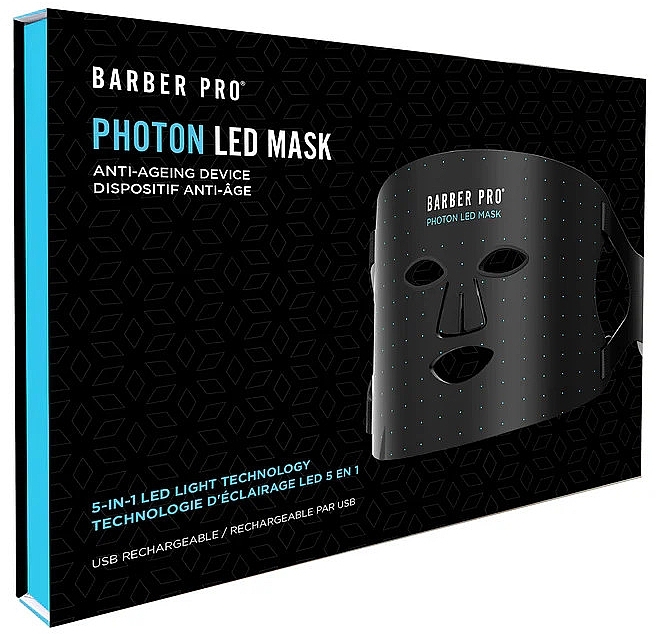 LED-маска для лица - BarberPro Photon Led Light Therapy Facial Mask — фото N2