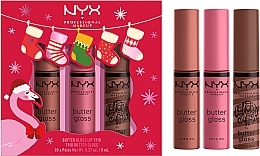 Набір - NYX Professional Makeup Butter Gloss Lip Trio (lip/gloss/3x4ml) — фото N2