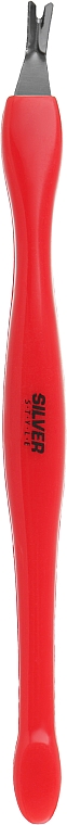Тример для кутикул, плоский ST-04/2, червоний, 11 см. - Silver Style — фото N1