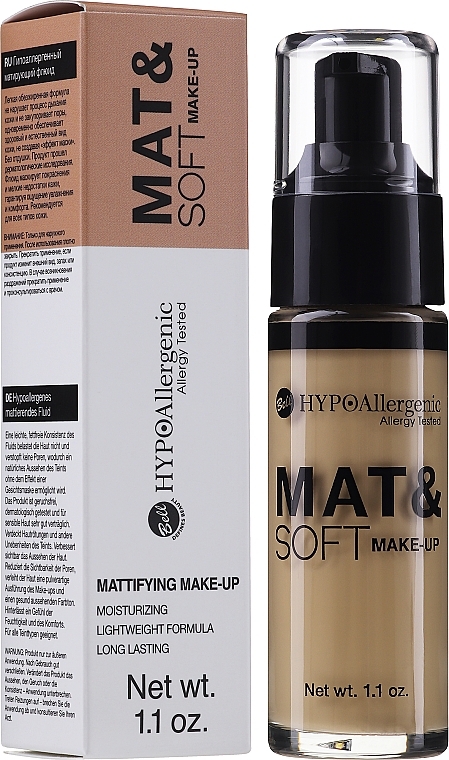 Тональний крем - Bell Hypo Allergenic Mat&Soft Make-Up — фото N2