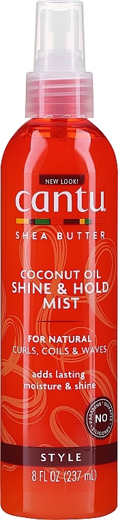 Молочко незмивне з кокосовим маслом для зволоження та блиску - Cantu Shea Butter Coconut Oil Shine & Hold Mist — фото N1