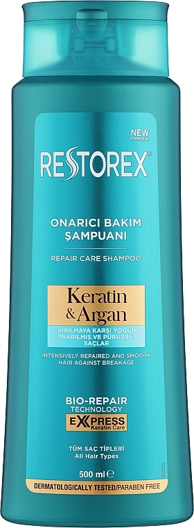 Шампунь для восстановления всех типов волос - Restorex Keratin & Argan — фото N1