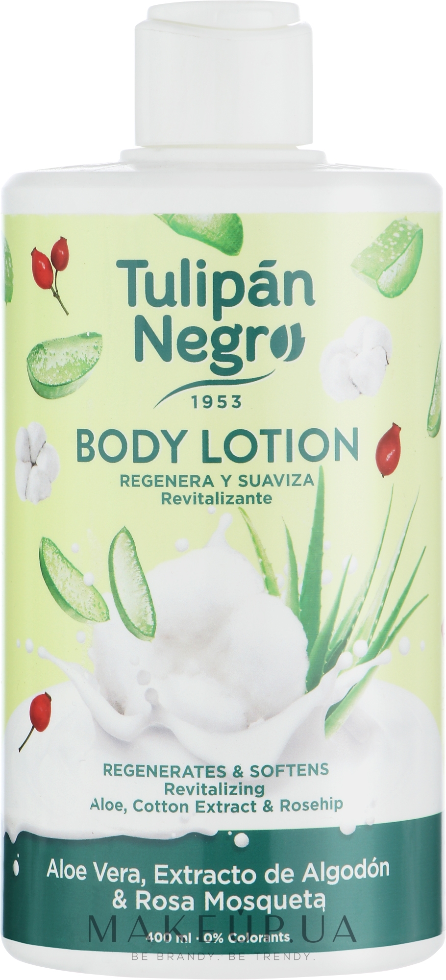 Лосьйон для тіла "Алое вера, бавовна та шипшина" - Tulipan Negro Aloe Vera Cotton & Rosehip Body Lotion — фото 400ml
