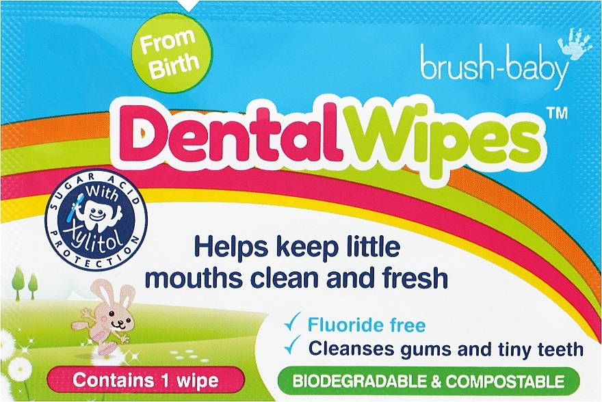 Одноразовые детские дентальные салфетки "DentalWipes" - Brush-Baby — фото N2