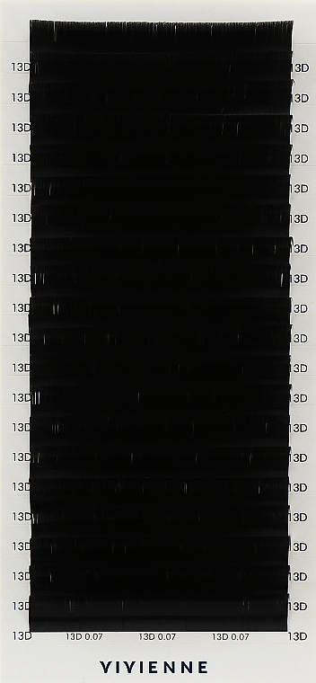 Накладные ресницы "Elite", черные, 20 линий (0,07, D, 13), эко упаковка - Vivienne — фото N1