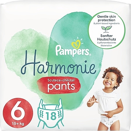 Подгузники-трусики Harmonie Nappy Pants Размер 6 (15 + кг), 18 шт - Pampers — фото N1