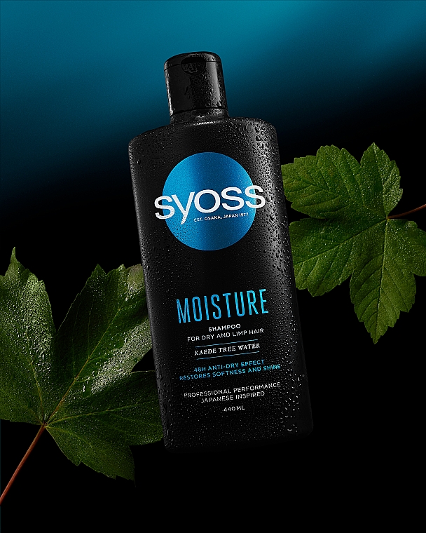 Шампунь с водой клена каиде для сухих и ослабленных волос - Syoss Moisture Shampoo — фото N3