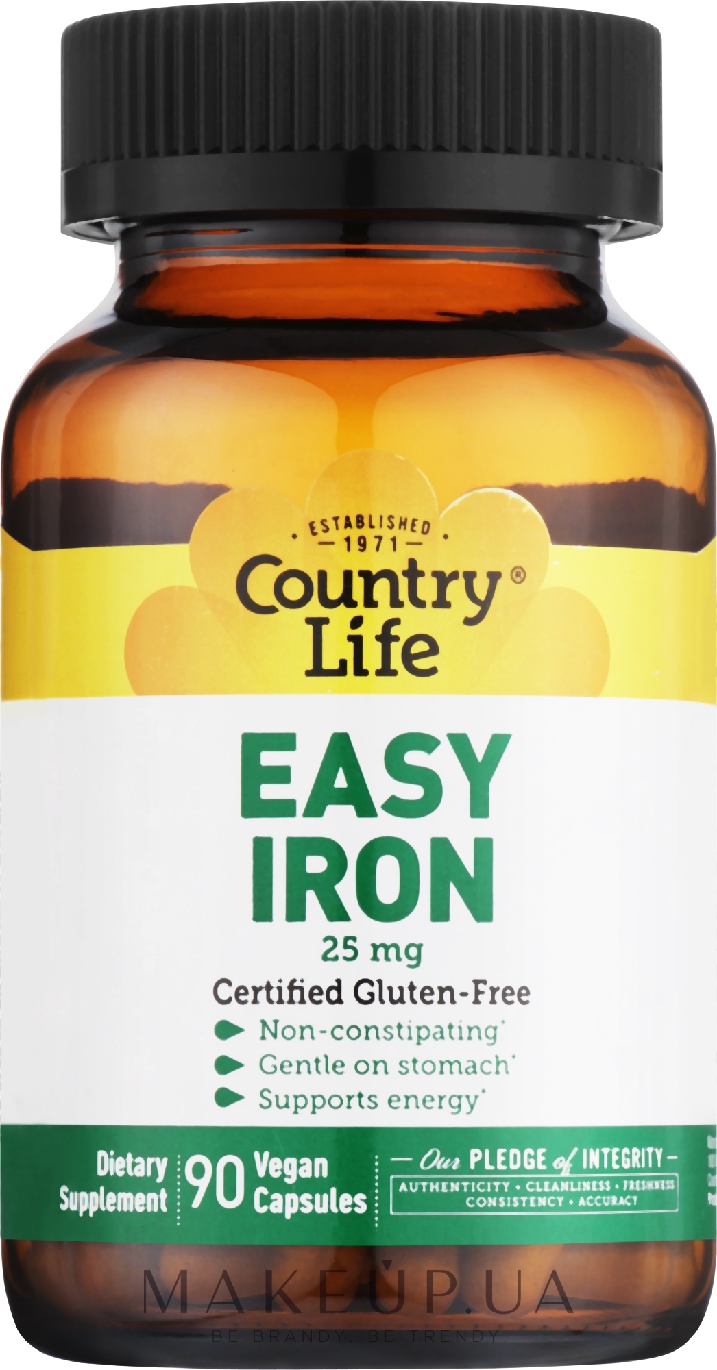 Легке залізо, 25 мг - Country Life Easy Iron — фото 90шт