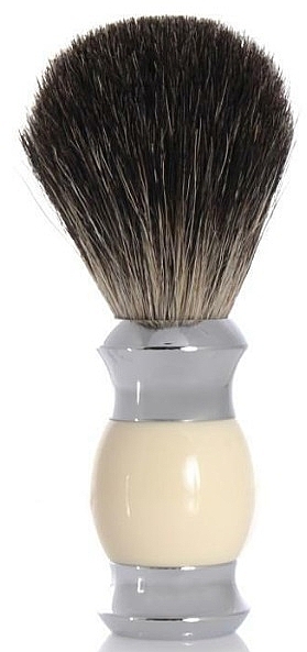Помазок для гоління з ворсом борсука, полімерна ручка, беж зі сріблом - Golddachs Pure Badger Polymer Handle Beige Silver — фото N1