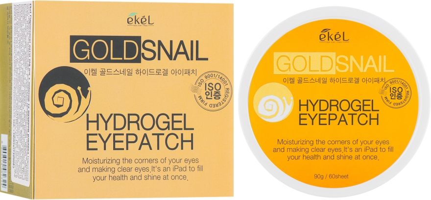 Гидрогелевые патчи под глаза с золотом и муцином улитки - Ekel Ample Hydrogel Eyepatch