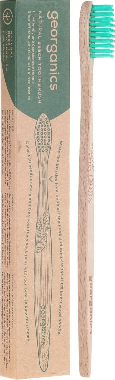 Бамбукова зубна щітка - Georganics Bamboo Medium Toothbrush Green — фото N1