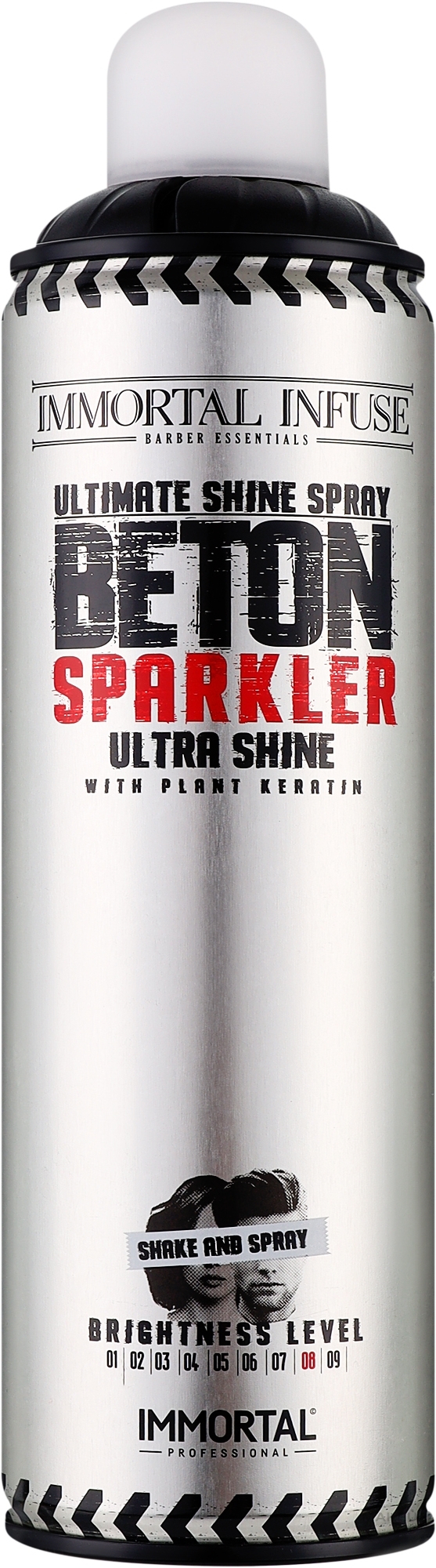 Спрей для максимального блиску волосся - Immortal Infuse Beton Sparkler Ultimate Shine Spray — фото 500ml