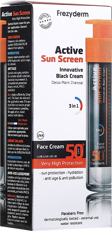 Активный солнцезащитный крем для лица 3 в 1 - Frezyderm Active Sun Screen Face Cream Spf50+ — фото N1