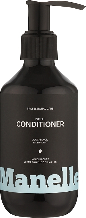 Тонирующий кондиционер для нейтрализации желтизны светлых волос - Manelle Professional Care Avocado Oil & Keracyn Conditioner — фото N1