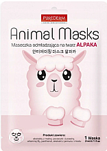 Тканинна маска для обличчя "Альпака" - Purederm Animal Mask Alpaca — фото N1