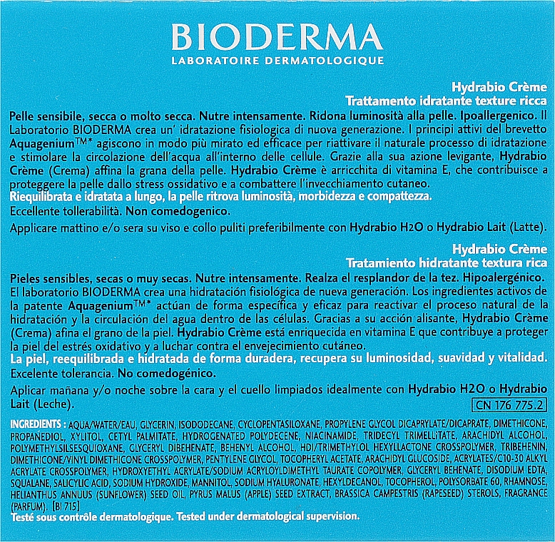 Интенсивно увлажняющий крем для сухой кожи - Bioderma Hydrabio Rich Moisturising Care — фото N5