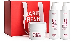 Подарочный набор для тела Body Holiday Beauty Set гель для душа + скраб + крем - Marie Fresh Cosmetics (sh/gel/250ml + scr/300ml + b/cr/250ml) — фото N1