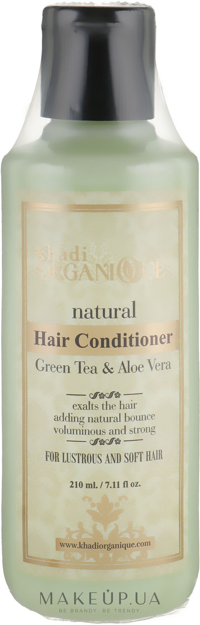 Натуральний трав'яний аюрведичний бальзам-кондиціонер "Зелений чай і алое вера" - Khadi Organique GreenTea Aloevera Hair Conditioner — фото 210ml