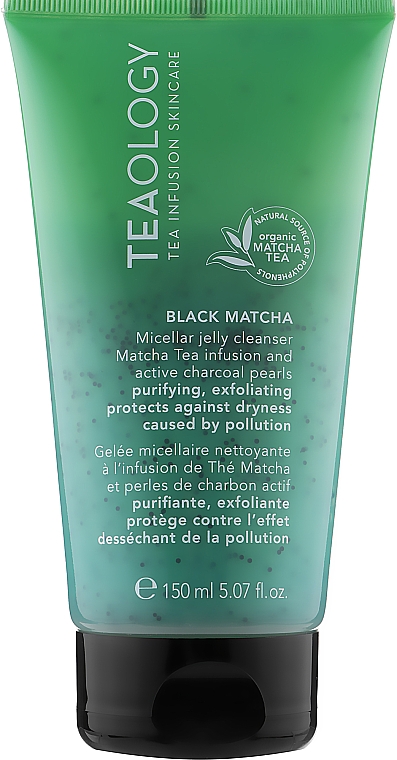 Мицеллярный очищающий гель для лица с черной матчей - Teaology Matcha Tea Black Matcha Micellar Jelly Cleanser