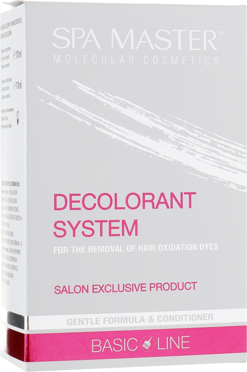 Система для видалення стійких фарб з волосся - Spa Master Decolorant System Gentle Formula & Conditioner