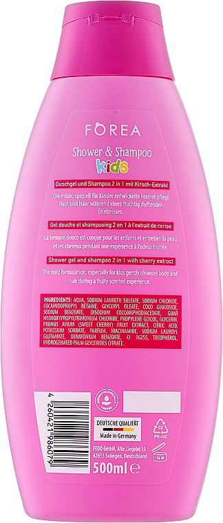 Шампунь-гель для душа с фруктовым ароматом - Forea For Kids Shower & Shampoo  — фото N2