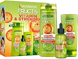 Набор - Garnier Fructis Vitamin & Strength (shmp/400ml + cond/200ml + ser/125ml) — фото N1