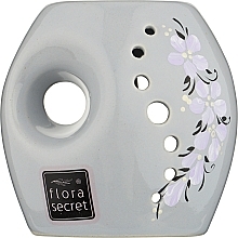 Аромалампа "Ірис", сіра з бузковими квітами - Flora Secret — фото N1