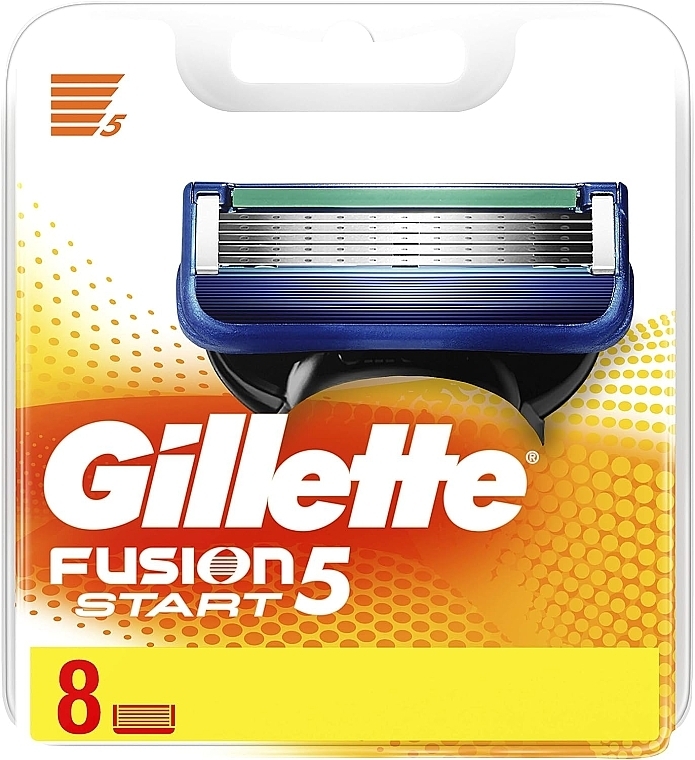 Сменные кассеты для бритья, 8 шт. - Gillette Fusion5 Start Replacement Razor Blades Pack — фото N1