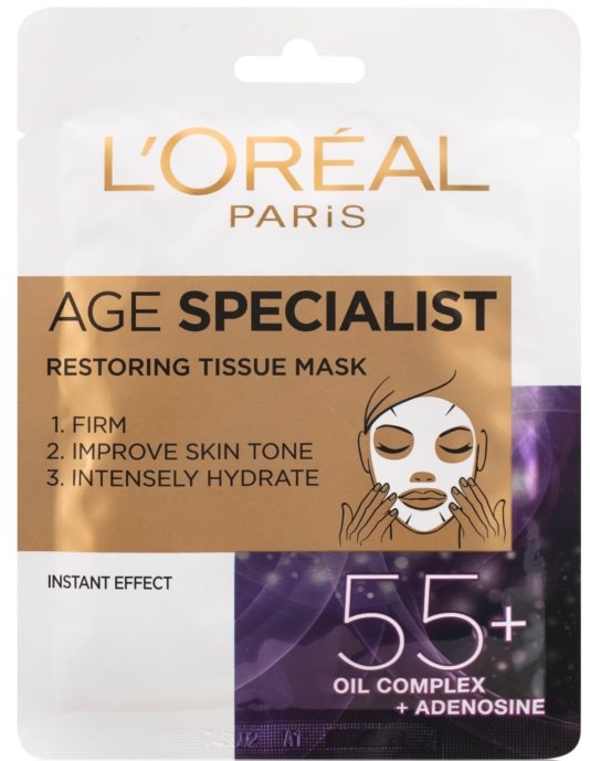Маска для интенсивного разглаживания и осветления кожи - L'Oreal Paris Age Specialist 55+ — фото N1