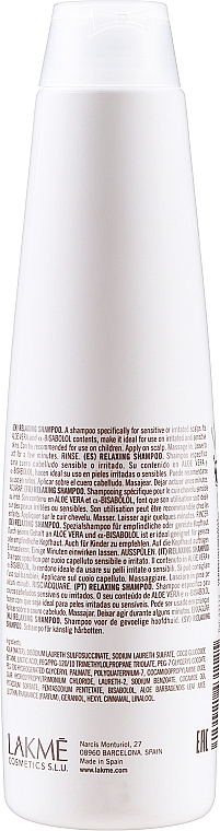 Шампунь для чувствительной кожи головы - Lakme K.Therapy Sensitive Relaxing Shampoo — фото N2