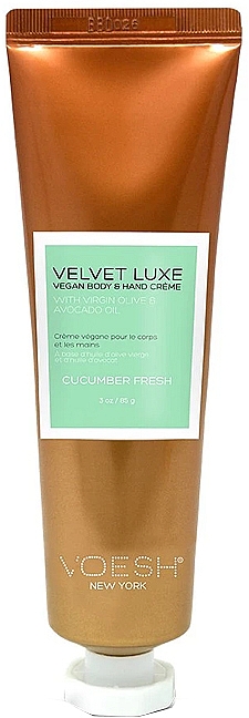 Крем для рук і тіла "Свіжий огірок" - Voesh Velvet Luxe Vegan Body & Hand Cream Cucumber Fresh — фото N1