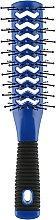 Гребінець для волосся тунельний двосторонній, 7 рядів, синій - Hairway — фото N1