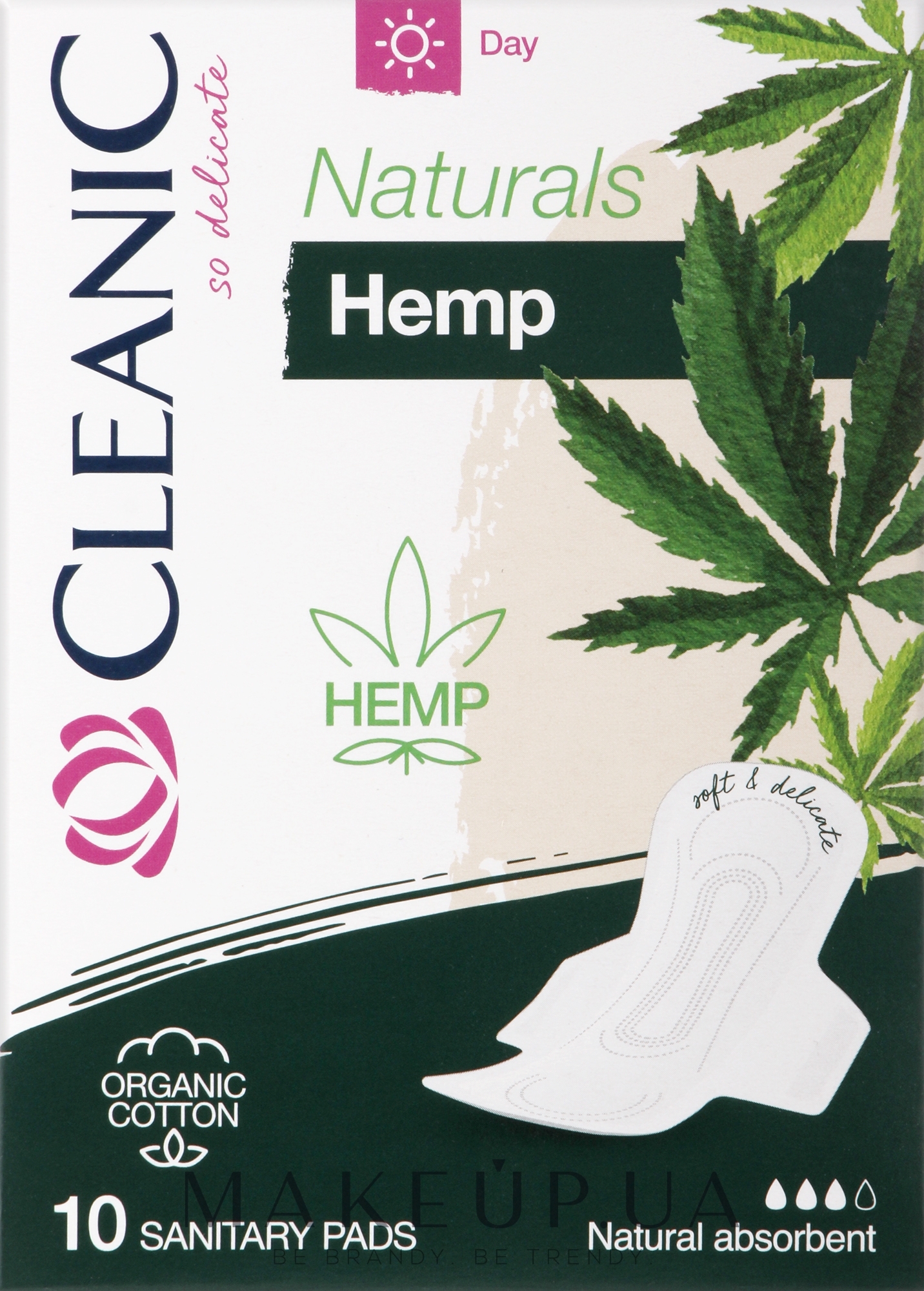 Прокладки денні "Чиста бавовна", 10 шт. - Cleanic Naturals Hemp Day Sanitary Pads — фото 10шт