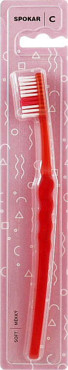 Зубная щетка "С", мягкая, красная - Spokar C  — фото N1