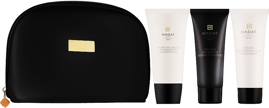 Набор "Для восстановления волос" - Hadat Cosmetics Hydro Repair Hair Set (shm/70ml + cond/70ml + mask/70ml + bag) — фото N1