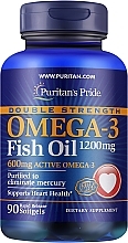 Омега-3, 1200 мг - Puritan's Pride Double Strength Omega-3 Fish Oil 1200mg/600mg Softgels — фото N3