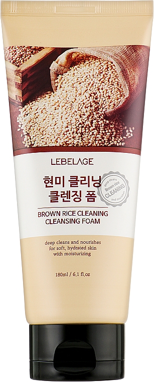 Пінка для вмивання з екстрактом бурого рису - Lebelage Brown Rice Cleaning Cleansing Foam — фото N1