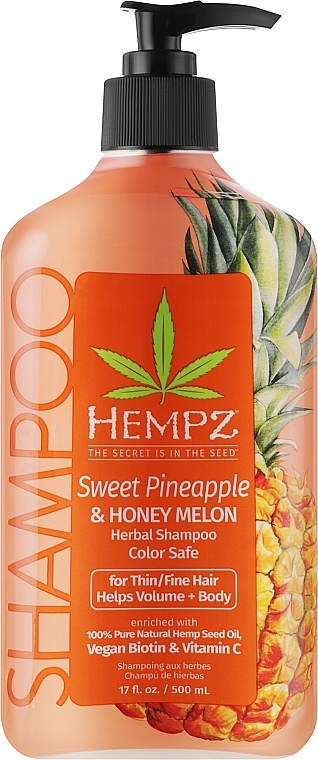 Шампунь для об'єму "Ананас та медова диня" - Hempz Sweet Pineapple And Honey Melon Herbal Volumizing Shampoo — фото N1