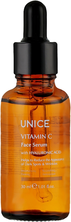 Сироватка для обличчя з гіалуроновою кислотою та вітаміном С - Unice