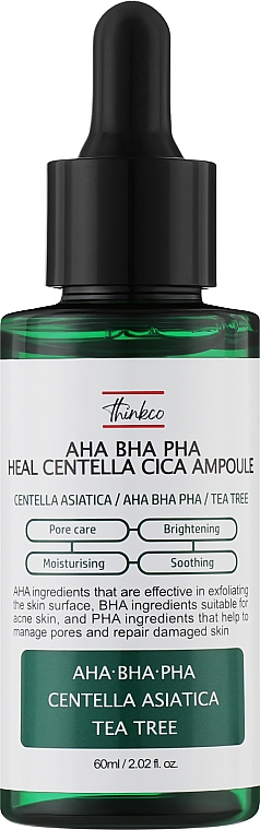 Восстанавливающая сыворотка с кислотами и центеллой - Thinkco AHA BHA PHA Heal Centella Cica Ampoule