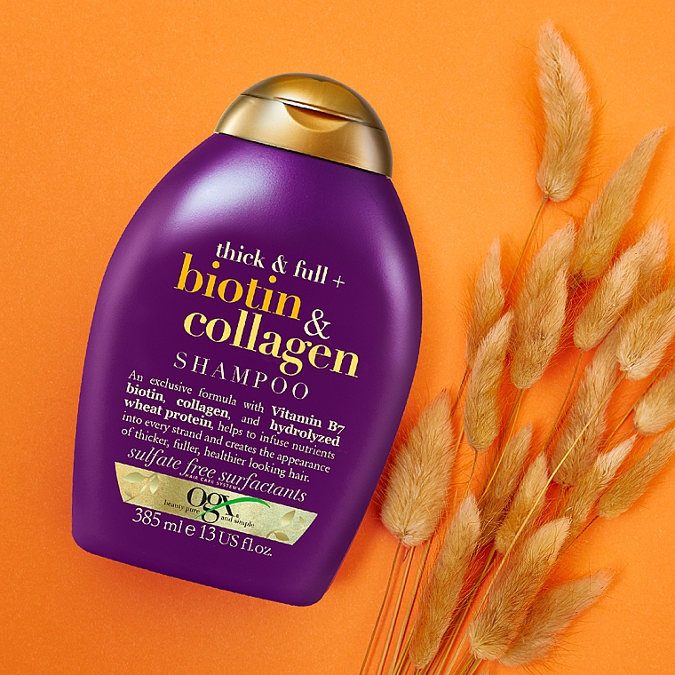Шампунь для лишенных объема и тонких волос с биотином и коллагеном - OGX Thick & Full Biotin & Collagen Shampoo — фото N9