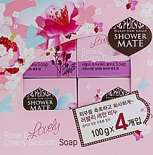 Духи, Парфюмерия, косметика Мыло "Роза и вишневый цвет" - KeraSys Shower Mate Lovely Rose & Cherry Blossom Soap